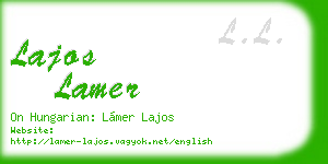 lajos lamer business card
